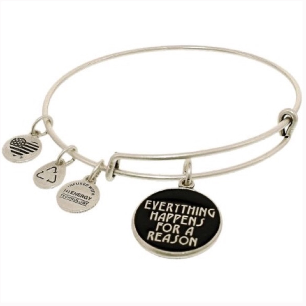 Alex and Ani Everything Happens for a Reason Silver Charm Bangle Bracelet